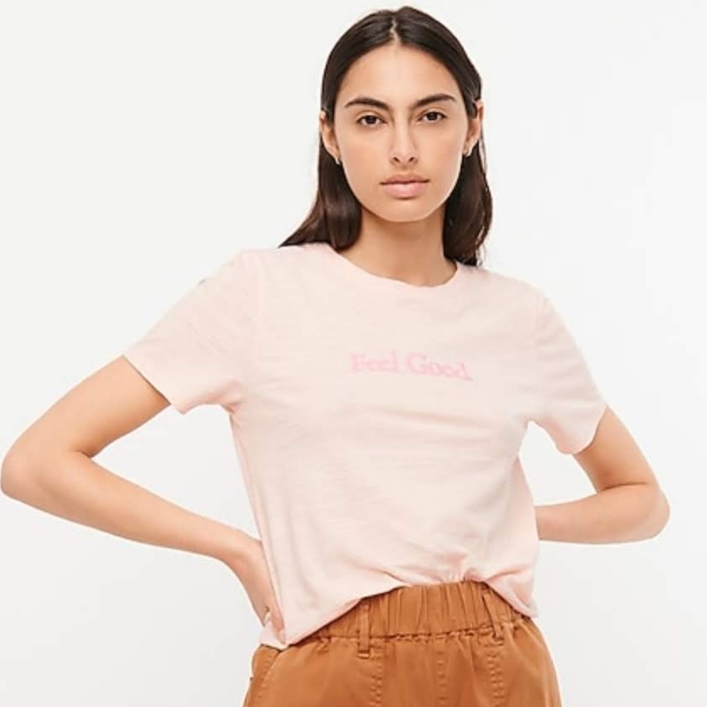 J. Crew Pale Pink 'Feel Good' Short Sleeve Tee
